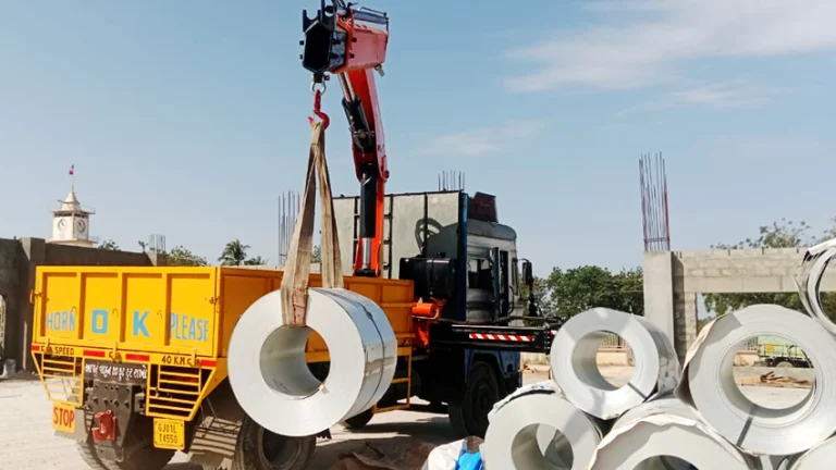 Loading / Unloading of Heavy Wires by mid-mounted SKB15 on Truck Model # XXX